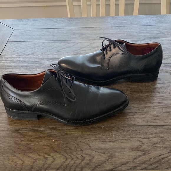 Johnston & Murphy Mens Meade Cap Toe Black Dress Shoe | 9 1/2 - Picture 2 of 12